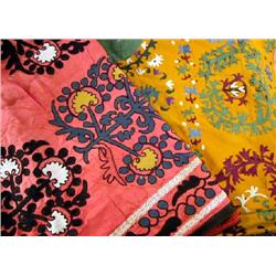 TWO LINED NEEDLEWORK PANELS