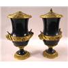 Image 1 : A PAIR OF COBALT AND GILT DECORATED ORMOLU MOUNTED COVERED URNS