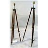 Image 1 : TWO ADJUSTABLE SURVEYOR'S BEECHWOOD TRIPOD LAMPS