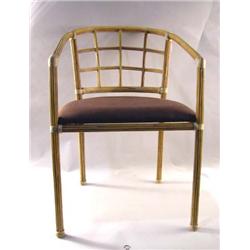 TWO FAUX RATTAN LOWBACK ARMCHAIRS