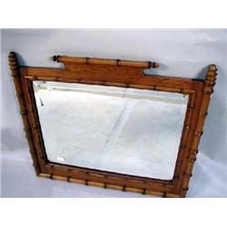 A FAUX BAMBOO PINE AND MAPLE MIRROR