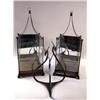 Image 1 : A PAIR OF STAINLESS STEEL MIRRORED-BACK HANGING LANTERNS