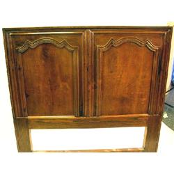 A PAIR OF LOUIS XV STYLE PANELED OAK HEADBOARDS 30"h x 4'6" w