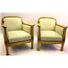Image 1 : A PAIR OF BIEDERMEIER INLAID BIRCHWOOD CLUB CHAIRS