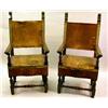 Image 1 : A PAIR OF BAROQUE STYLE, PARCEL-GILT AND CARVED WALNUT ARMCHAIRS
