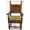 Image 1 : A BAROQUE STYLE, PARCEL-GILT AND CARVED WALNUT ARMCHAIR