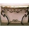 Image 1 : A LOUIS XV STYLE MARBLE TOP WROUGHT-IRON CONSOLE TABLE