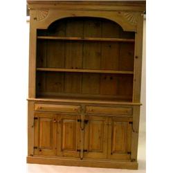 A GEORGIAN STYLE PICKLED PINE BOOKCASE 7'6" X 6'w