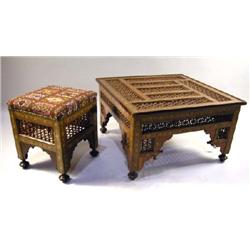 A MOROCCAN STYLE PARQUETRY LOW TABLE