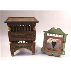 A PAINT-DECORATED TRAY-TOP LOW TABLE