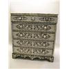 Image 1 : A MOROCCAN STYLE BONE AND MOTHER-OF-PEARL MARBLE-TOP TALL CHEST OF DRAWERS