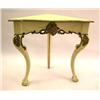 Image 1 : A ROCOCO PAINTED AND PARCEL-GILT PINE CORNER CONSOLE TABLE