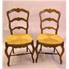 Image 1 : A SET OF FOUR FRENCH PROVINCIAL STYLE LADDERBACK BEECHWOOD RUSH SEAT SIDE CHAIRS
