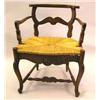 Image 1 : A LOUIS XV PROVINCIAL STYLE CARVED WALNUT LOWBACK, RUSH SEAT FAUTEUIL