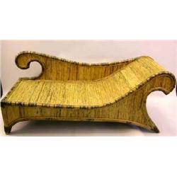 A CLASSICAL STYLE RATTAN FAINTING COUCH