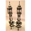 Image 1 : A PAIR OF STEEL AND GLASS LANTERNS