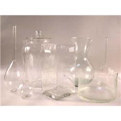 A GROUP OF TWELVE ASSORTED COLORLESS GLASS TABLE ARTICLES