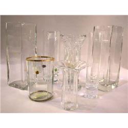 A GROUP OF ASSORTED COLORLESS GLASS TABLE ARTICLES