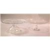 Image 1 : TWO COLORLESS GLASS FOOTED CAKE STANDS