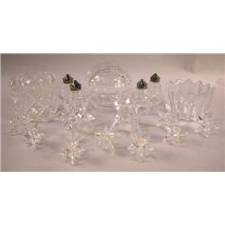 A GROUP OF ASSORTED COLORLESS GLASS TABLE ARTICLES