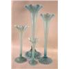 Image 1 : A SET OF FOUR BLUE OPALESCENT GRADUATED TALL VASES