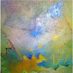 AN OIL ON CANVAS TITLED "DIAGRAM FOR OPTIMISM"