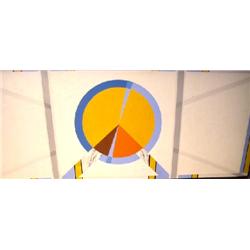 AN OIL ON CANVAS TITLED "LIBRA WALL #2"