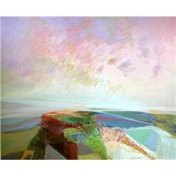 AN ACRYLIC ON CANVAS TITLED "EVENING MESA"