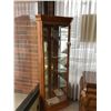 Image 1 : OAK 4 SHELF ILLUMINATED CORNER CURIO CABINET