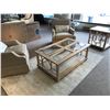 Image 2 : PAIR OF LEXINGTON SWIVEL ARM CHAIRS, WITH MAGNUSSEN GLASS TOP COFFEE AND END TABLE