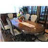 Image 2 : FORMAL DINING ROOM SUITE INCLUDING 4 SIDE CHAIRS, 2 ARM CHAIRS, TABLE WITH LEAF, 2 CURVED GLASS