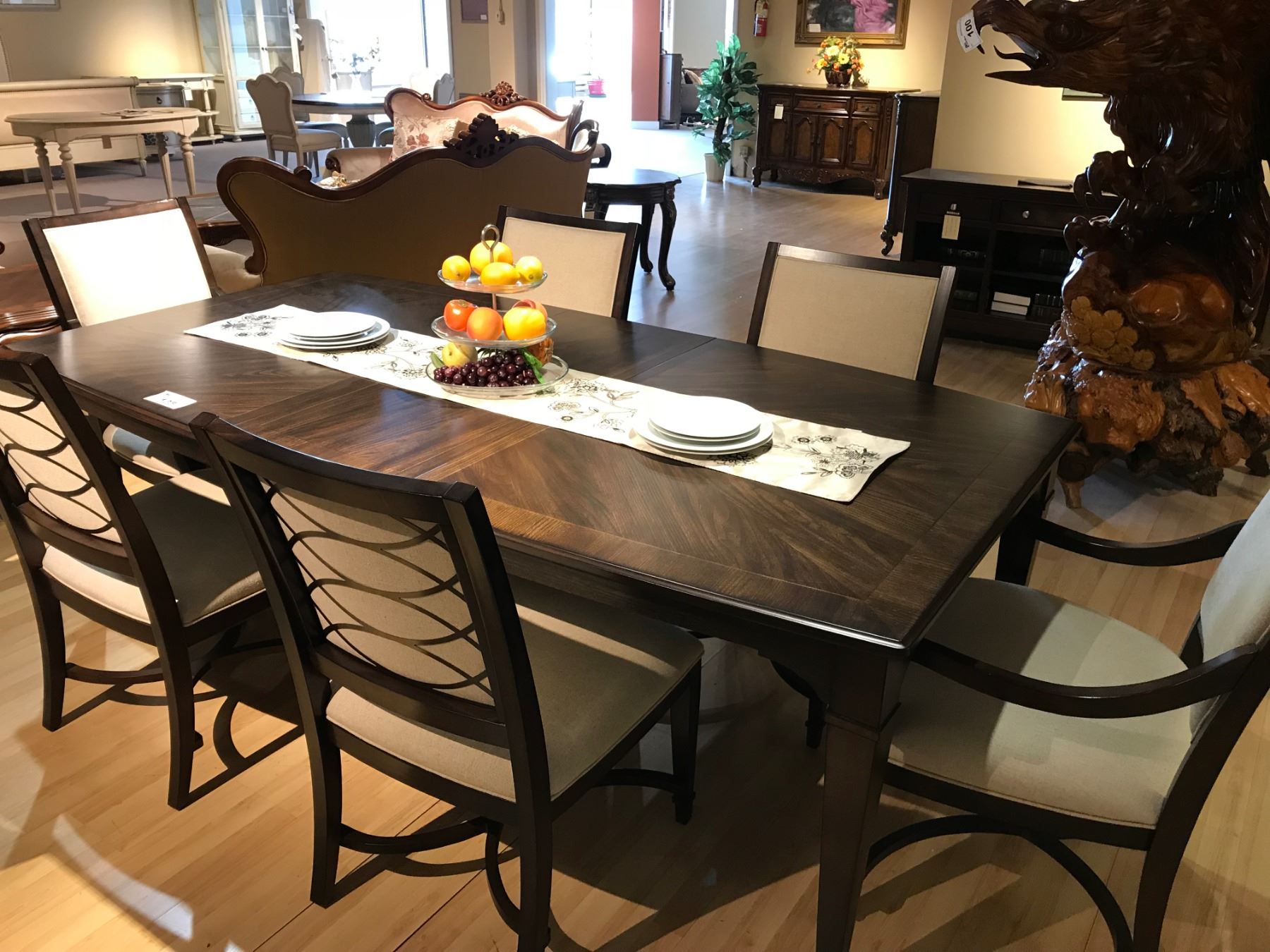 Transitional Dining Table Set TRANSITIONAL DINING ROOM SET INC. TABLE WITH LEAF, 4 SIDE CHAIRS, 2 ARM ...