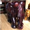 Image 2 : HAND CARVED TRADITIONAL STYLE MAHOGANY ELEPHANT CARVING, APPROX 3' TALL X 3' LONG