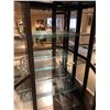 Image 2 : 6.5' MAHOGANY 3 ADJUSTABLE SHELF, ILLUMINATED CURVED GLASS CURIO CABINET, ITEM ART-181244-1714