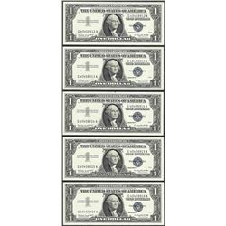 Lot of (5) Consecutive 1957A $1 Silver Certificate Notes
