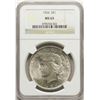 Image 1 : 1924 $1 Peace Silver Dollar Coin NGC MS63