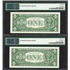Image 2 : Lot of (2) Consecutive 1957A $1 Silver Certificate Notes PMG Superb Gem Unc 67EP