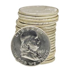 Roll of (20) 1961 Brilliant Uncirculated Franklin Half Dollars