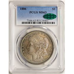 1886 $1 Morgan Silver Dollar Coin PCGS MS63 CAC AMAZING TONING