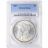 Image 1 : 1887 $1 Morgan Silver Dollar Coin PCGS MS64 Amazing Toning