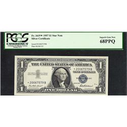 1957 $1 Silver Certificate STAR Note PCGS Superb Gem New 68PPQ
