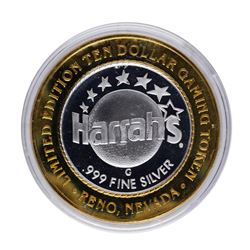 .999 Silver Harrah's Casino Reno, Nevada $10 Casino Limited Edition Gaming Token