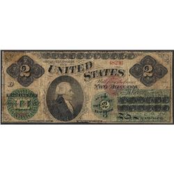 1862 $2 Legal Tender Note - Tape Repairs