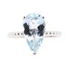 Image 2 : 14KT White Gold 3.17 ctw Pear Shaped Aquamarine Solitaire Ring