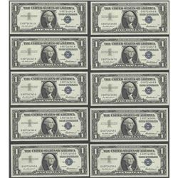 Lot of (10) Consecutive 1957 $1 Silver Certificate Notes Uncirculated