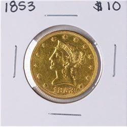 1853 $10 Liberty Head Eagle Gold Coin