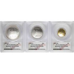 Set of 2014-W Baseball Hall of Fame Coins PCGS PR69DCAM Signed by Pete Rose