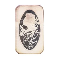 1974 Happy Mothers Day 1 oz .999 Fine Silver Art Bar Madison Mint