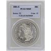 Image 1 : 1881-S $1 Morgan Silver Dollar Coin PCGS MS65