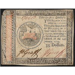 January 14, 1179 $35 Continental Currency Note